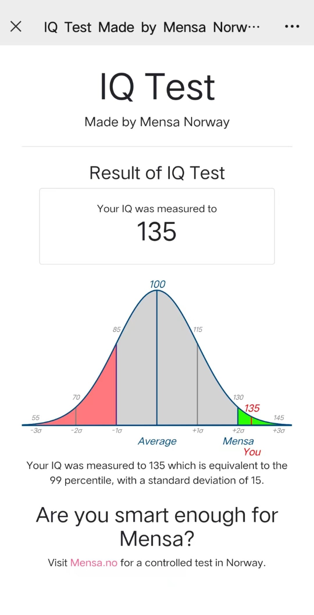 门萨专业智商测试